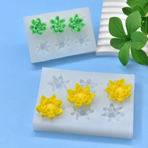 Lotusblume Silikonform Mehrere Hohlräume DIY Backwerkzeug Für Kuchen Fondant Seife Kerze Harz Handwerk