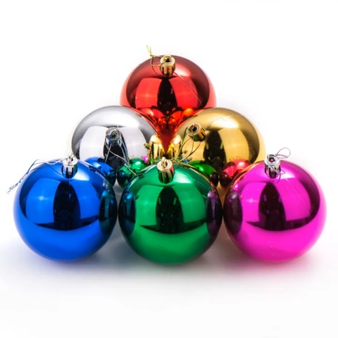 Christmas Balls Tree Ornaments Plastic Electroplated Matte Glitter Hanging Baubles Festive Home Holiday Decoration