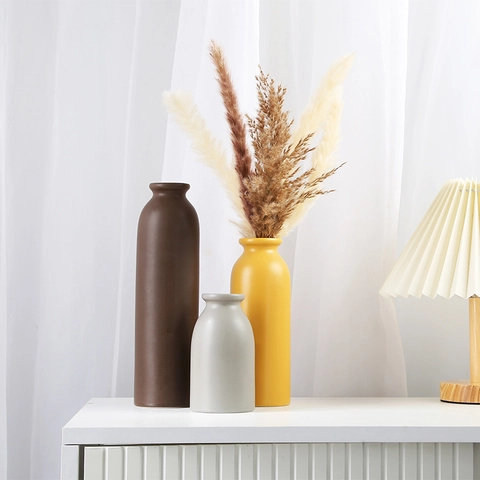 Nordische Matte Keramikvase Minimalistische Moderne Dekorative Blumenvase Für Heimdeko Wohnzimmer Desktop Ornament