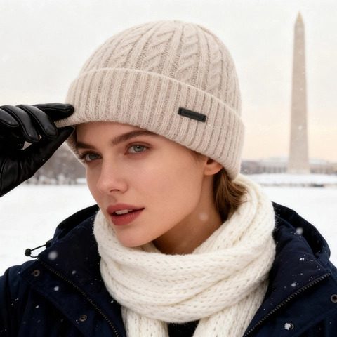 Berretto In Maglia A Trecce Invernale Con Risvolto Spesso Caldo Antivento In Acrilico Per Uomo Donna Esterno Moda
