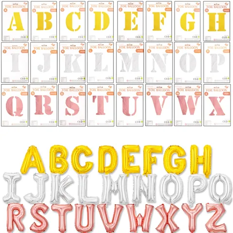 Aluminum Foil Letter Balloons Inflatable Metallic Alphabet Balloons For Birthday Party Wedding Anniversary Celebration