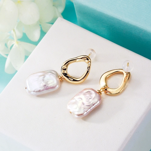 Baroque Freshwater Pearl Dangle Earrings With 925 Sterling Silver Earring Post Gold Filled Vintage Jewelry For Women