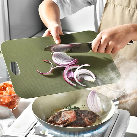 Anti Slip Cutting Boards With Hanging Hole For Kitchen Meat Vegetables Fruit Double Sided PP Plastic Chopping Mats