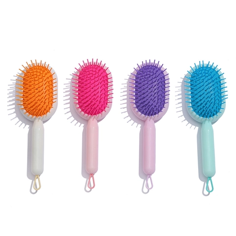 Simpatico Pettine Capelli A Cuscino D'Aria Plastica Trasparente Spazzola Districante Sabbie Mobili Liquide Glitter Bimbe