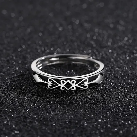 Men Adjustable Open Rings Geometric Texture Copper Metal Vintage Minimalist Cool Stacking Ring Jewelry