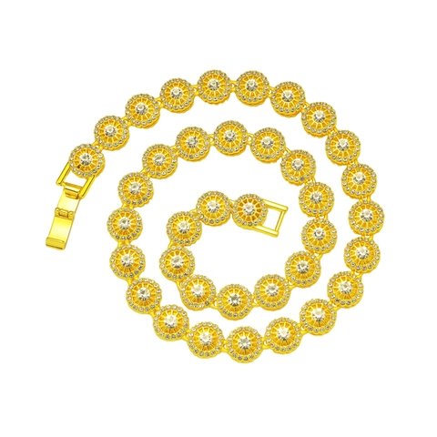 Collar De Cadena Cubana Hip Hop Aleación Con Diamantes De Imitación Joyería Punk Hombre