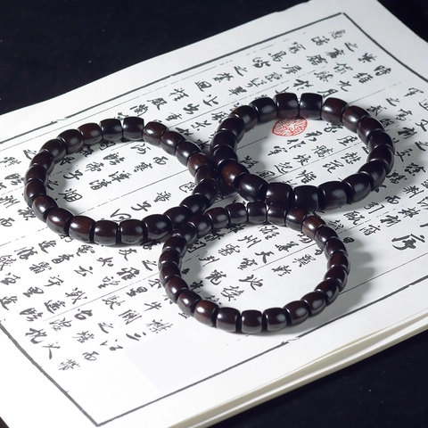 Handmade Wooden Beaded Bracelet Ethnic Style Sandalwood Drum Beads Men Women Vintage Jewelry