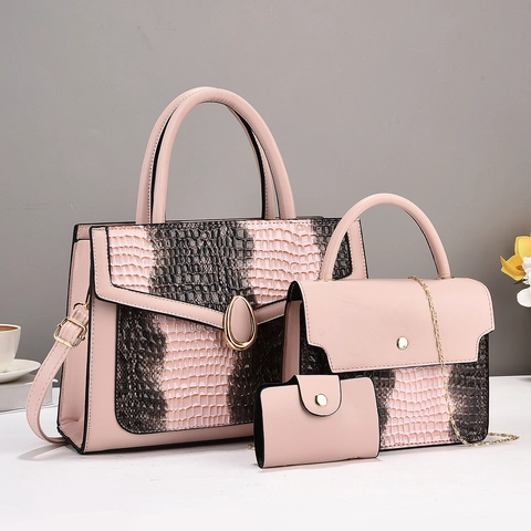 Women Snake Pattern Tote Bag Shoulder Bag And Card Holder PU Leather Large Capacity Top Handle Bag Fashion Handbag