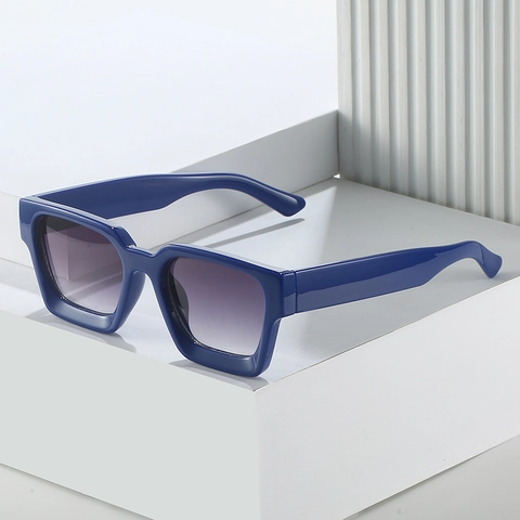 Retro Square Thick Frame Sunglasses PC Plastic UV400 Protection Trendy Eyewear For Men Women Modern Style