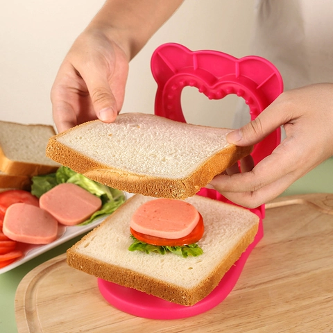 Hartvormige Sandwich Snijder En Sealer Vorm 430 Roestvrij Staal PP DIY Toast Brood Maker Ontbijt Bakken Tool