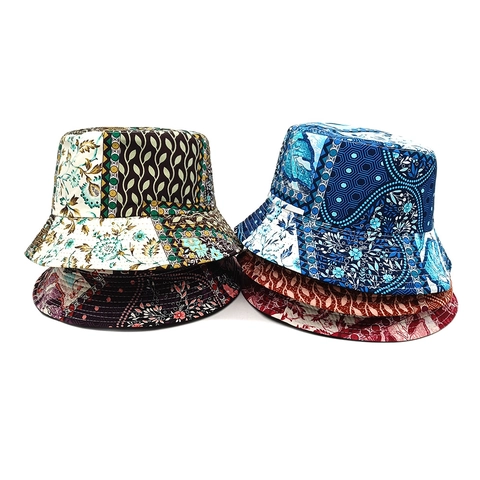Cappello Da Pescatore Con Stampa Floreale Geometrica Retrò Poliestere Traspirante Protezione Solare Aperto Spiaggia Estate Viaggio Unisex Stile Boho