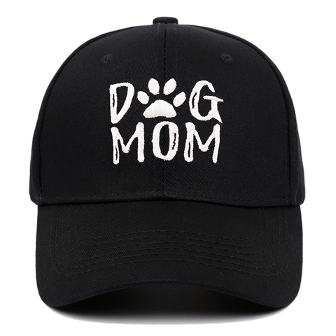 Dog Mom Baseball Cap Embroidered Cotton Adjustable Outdoor Casual Hat For Women Pet Lovers