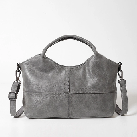 Damen Handtasche Weiches PU-Leder Große Kapazität Schultertasche Umhängetasche Spleißen Nähte Vintage Pendler Tasche
