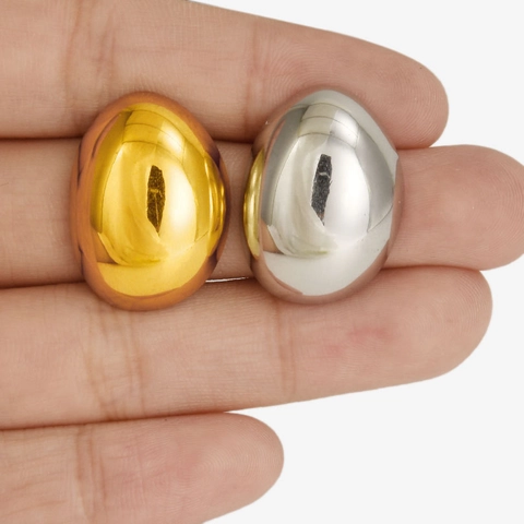Klobige Kuppel Ohrstecker Spiegelpoliert 304 Edelstahl Minimalistisch Geometrisch Wassertropfen Schmuck Für Damen
