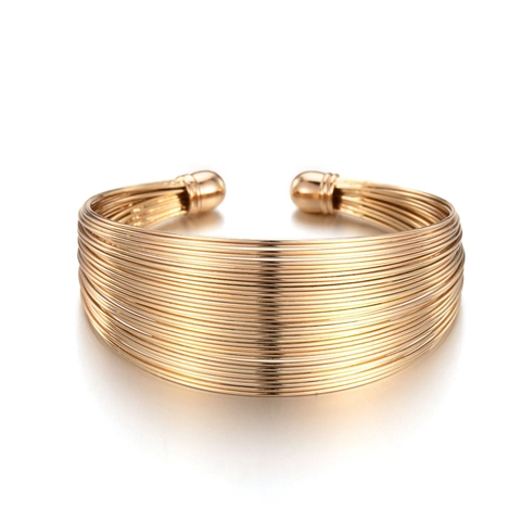 Bracciale Rigido Aperto Multistrato in Lega Minimalista per Donna Gioielli Punk Geometrici Metallici con Sfera Finale Regalo