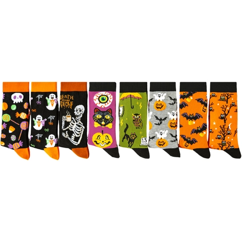 Halloween Crew Socken Baumwolle Polyester Mischung Neuheit Muster Kürbis Geist Fledermaus Eule Trendig Lustig Unisex