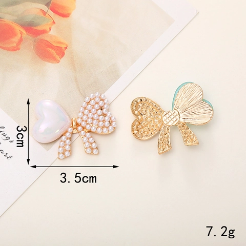 Ciondoli Fiocco In Lega Cuore Resina Strass Perla Artificial Accessori Creazione Gioielli DIY Decoro Scarpe