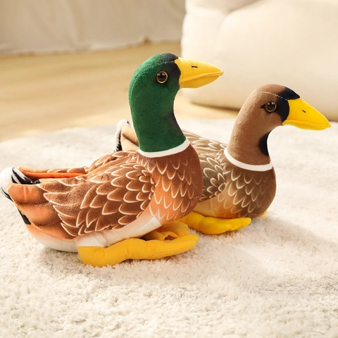 Giocattolo Di Peluche Germano Reale Realistico Morbido Peluche Corto Trama Di Piume Verosimile Arredo Casa Regalo Bambini