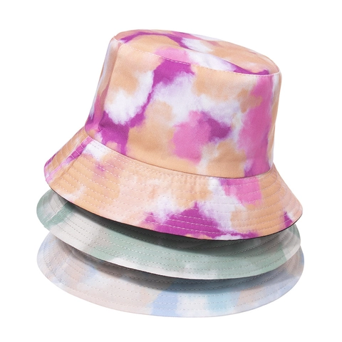 Tie Dye Fischerhut Polyester Wendbar Sonnenschutz Outdoor Sommer Freizeit Unisex Mode Weich Faltbar Sonnenhut