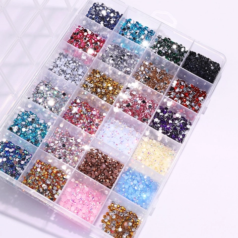 Diamantes De Imitación De Resina Para Arte De Uñas Espalda Plana Fluorescente AB Colores Mezclados Decoración DIY Accesorios De Manicura