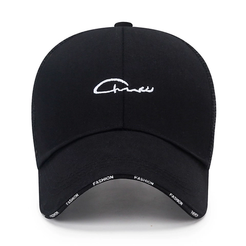 Casquette De Baseball En Maille Respirante Coton Polyester Camionneur Ajustable Snapback Protection Solaire Broderie Unisexe