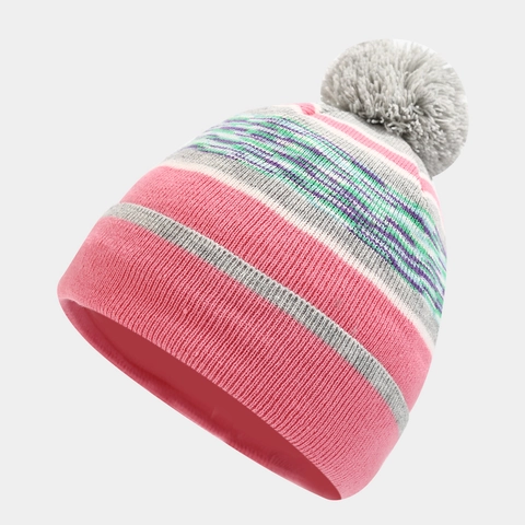 Bonnet Tricoté Cache-Col Et Gants Tactiles Doublés Polaire Rayés Thermiques Hiver Pour Enfants