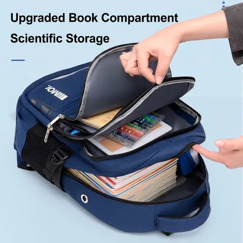 Oxford Cloth Kids Backpack Waterproof Large Capacity Ergonomic School Bag For Boys Breathable Reflective Lightweight
