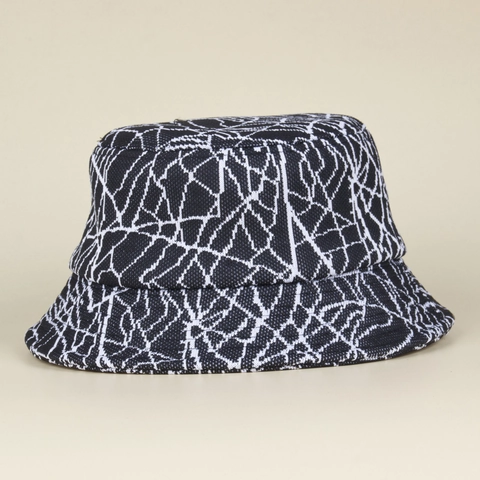 Knitted Bucket Hat Geometric Crackle Pattern Breathable Sun Protection Streetwear Unisex Fashionable Casual Summer Cap