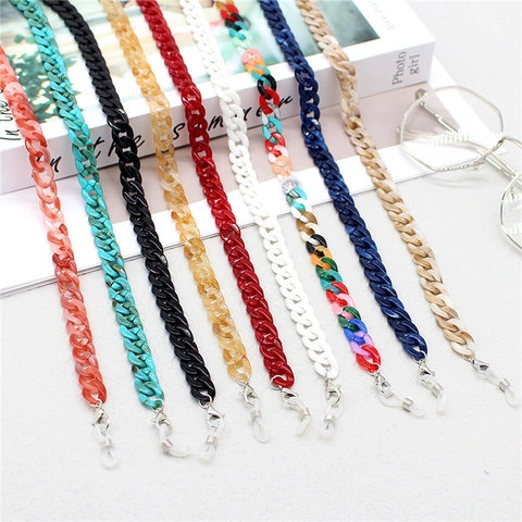 Brillenband Acryl Brillenkette Anti Rutsch Sonnenbrille Maske Halsband Bunte Marmor Nackenband Damen Herren