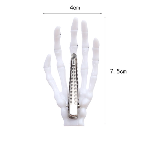 Skeletthand Knochen Haarspangen Kunststoff Metall Kralle Krokodilklemmen Halloween Cosplay Gothic Party Zubehör