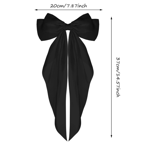 Pasador De Pelo Con Lazo Grande De Satén Y Cintas Largas Pinza De Pelo Extragrande Elegante Para Mujeres Niñas