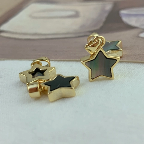 Five Point Star Charms Copper 18K Gold Plated Natural Mother Of Artificial Pearl Pendants For DIY Jewelry Making Accessories