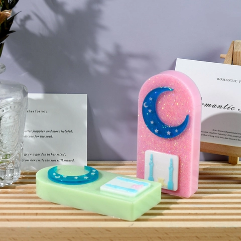 Silicone Mold For DIY Resin Moon Castle Arch Design Ornament Crafting Projects Stars Plaster Aromatherapy Candle Making