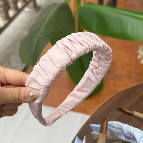 Diadema Fruncida Tela Color Morandi Simple Aro De Pelo Plisado Para Mujeres Estilo Coreano Lavado De Cara