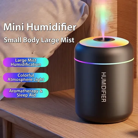 Mini Humidificador Luz LED Colorida USB Difusor Portátil Para Coche Oficina Escritorio Silencioso Máquina De Aroma