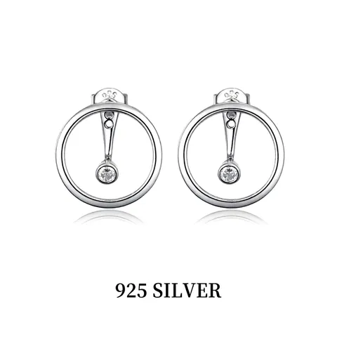 Orecchini A Cerchio Cavo Geometrici Con Perno In Argento Sterling 925 Zircone Scintillante Gioielli Minimalisti Per Donna