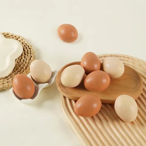 Realistic Egg Squishy Toy PU Slow Rebound Stress Relief Decompression Squeeze Fake Food Model Photography Props Novelty