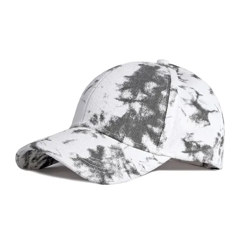Tie Dye Cotton Baseball Cap High Ponytail Hole Breathable Sun Protection Adjustable Retro Fashion Hat For Women