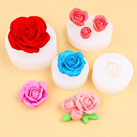 Rose Flower Silicone Mold Realistic Bud For DIY Fondant Cake Decorating Aromatherapy Plaster Soap Resin Epoxy Crafting