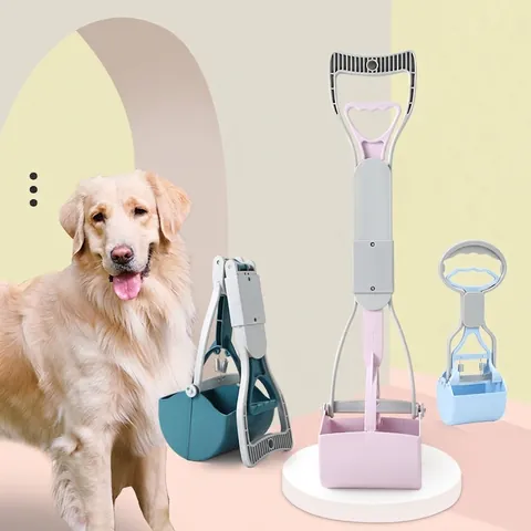 Pet Pooper Scooper Foldable Long Handle Dog Waste Remover Claw Jaw Cleaning Tool For Outdoor Walking ABS Plastic