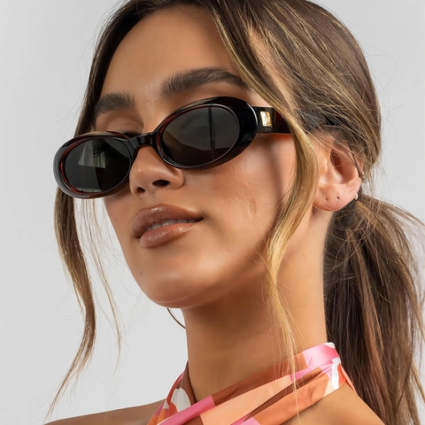 Occhiali Da Sole Ovali Retrò Protezione UV400 Montatura PC Lenti AC Moda Ciclismo All'aperto Stile Y2K Per Donne