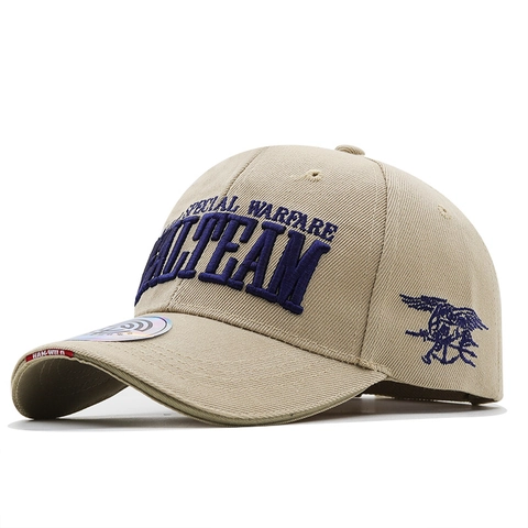 Tactical Military Baseball Cap Cotton Embroidery Special Warfare Seal Team Outdoor Adjustable Sun Hat