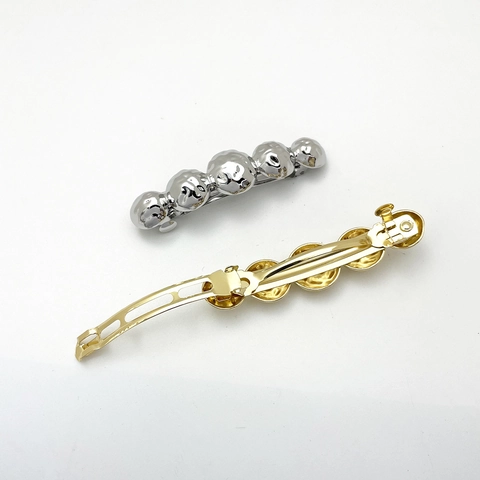 Metalen Bolletjes Haarklem Gehamerde Textuur Legering Haarpeld Voor Dames Minimalistische Haaraccessoires