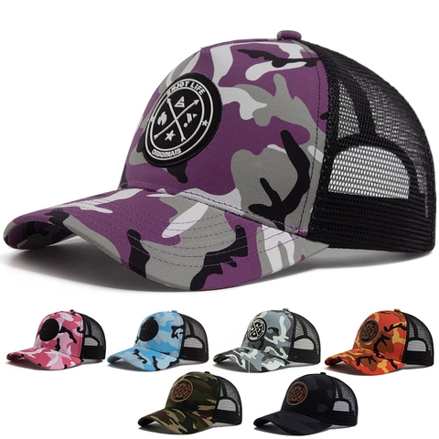 Gorra Trucker De Camuflaje Transpirable Con Malla Béisbol Poliéster Ajustable Sombrero De Sol Exterior Hombre Mujer