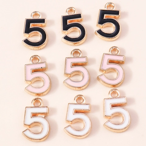 Five Design Alloy Enamel Charms For DIY Jewelry Making Bracelet Necklace Accessories Golden Edge Sweet Fashion Style