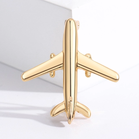 Broche De Avión Aleación Alfiler De Solapa Moda Simple Forma Avión Accesorio Para Camisas Trajes Mujeres Hombres Metal Pulido