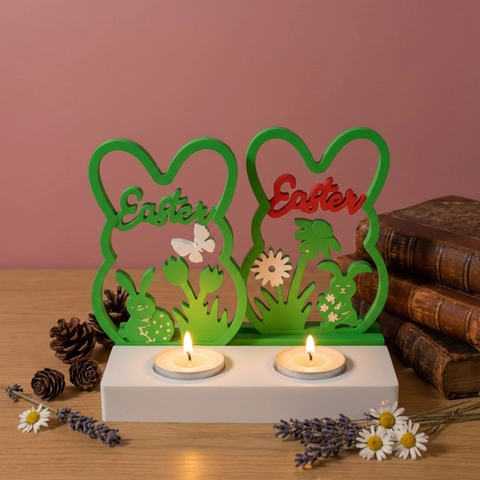 Easter Hase Silikonformen Für DIY Harzguss Hohle Hase Blume Schmetterling Kerzenhalter Ornament Handwerk Dekor