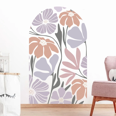Stickers Muraux Arche Matisse Floral PVC Auto-Adhésifs Amovible Style Boho Nordique Décoration Maison Salon Chambre