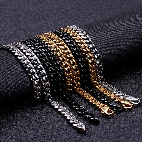 Collana A Catena A Maglia Cubana Da Uomo In Acciaio Inossidabile Lucidato Gioielli Di Moda Stile Hip Hop Punk