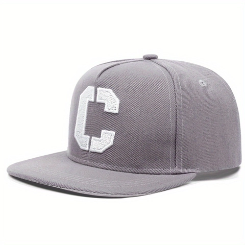 Snapback Hat Flat Brim Embroidered Letter C Acrylic Adjustable Hip Hop Sports Streetwear Cap For Men Women
